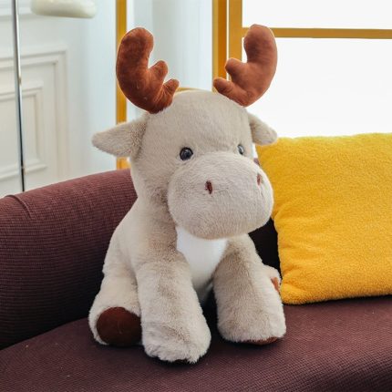 Realistic Moose Sika Deer Plush Toy Cross-Border Stuffed Animal Kids Sleeping Pillow Doll Birthday Gift